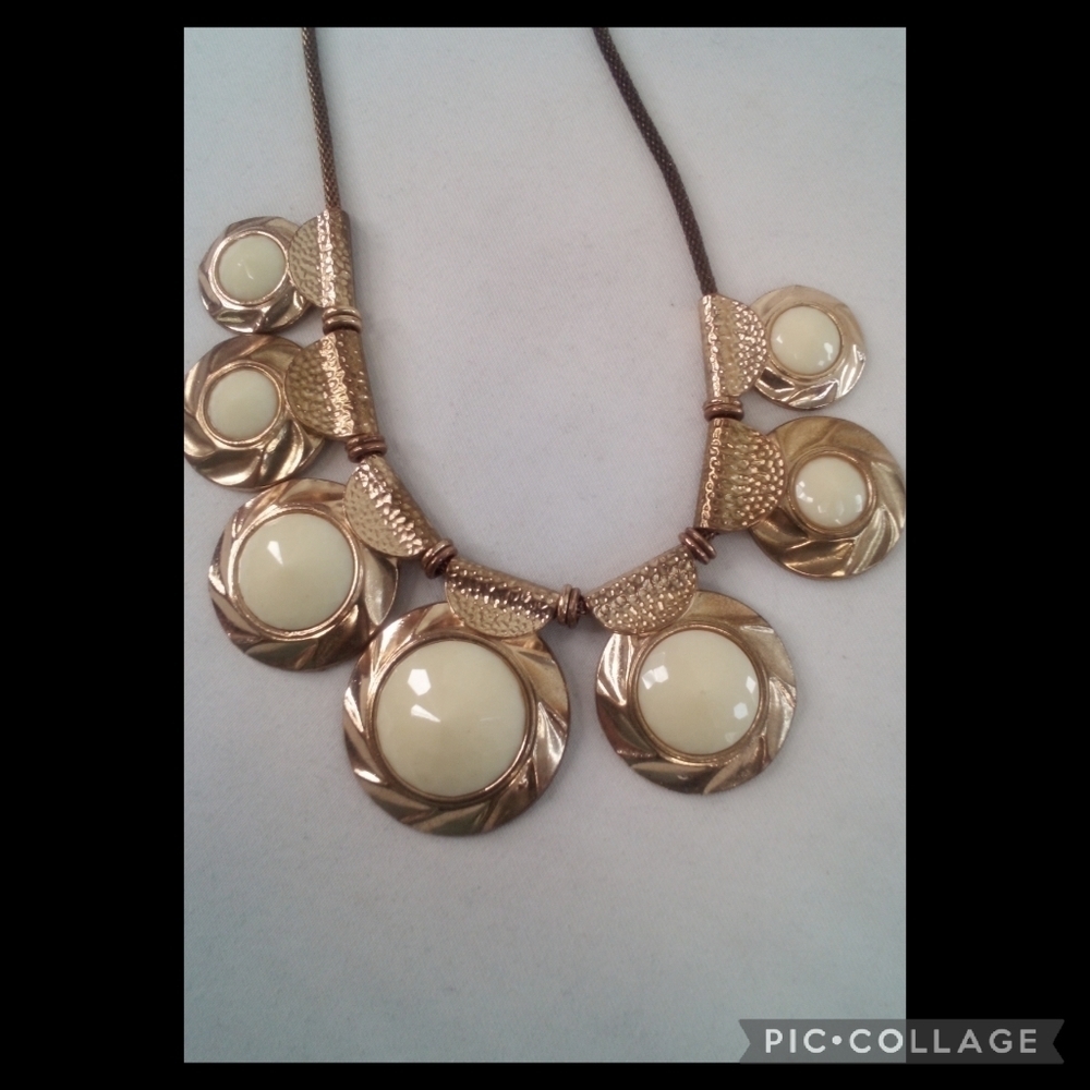 Cream and Gold Necklace